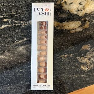 Brown and Cream Press-On Nails